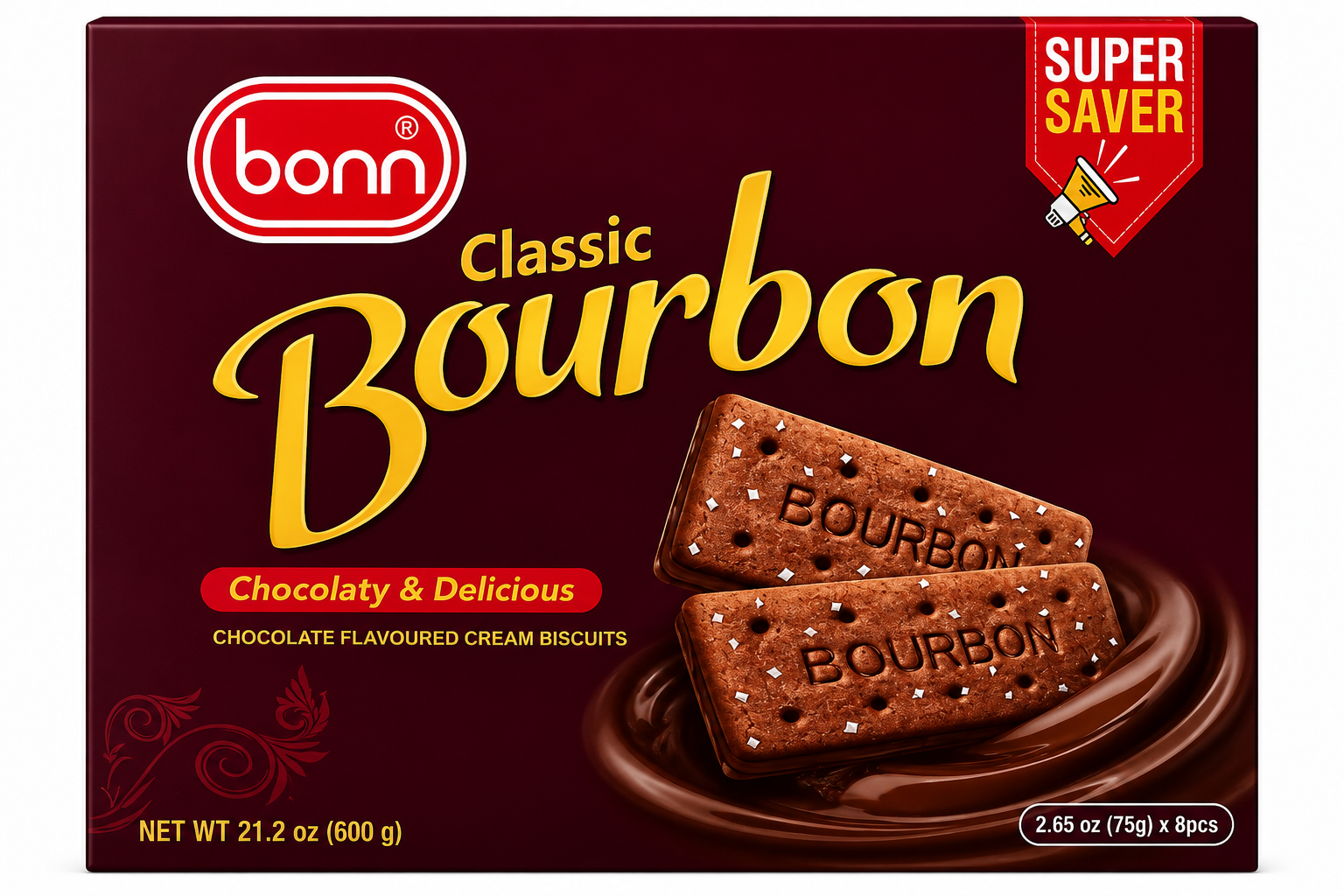 Bonn Classic Bourbon Biscuits 8 Pack (600g / 21.2oz)